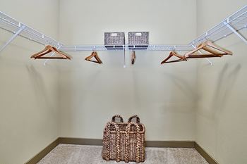 Spacious walk-in closets